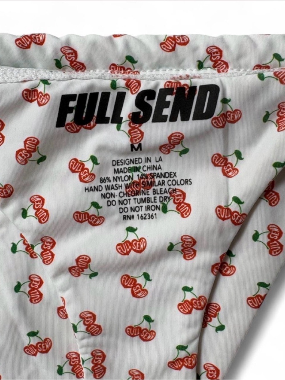 Sz M Full Send String Cherry Print Bikini Bottom - Picture 5 of 6